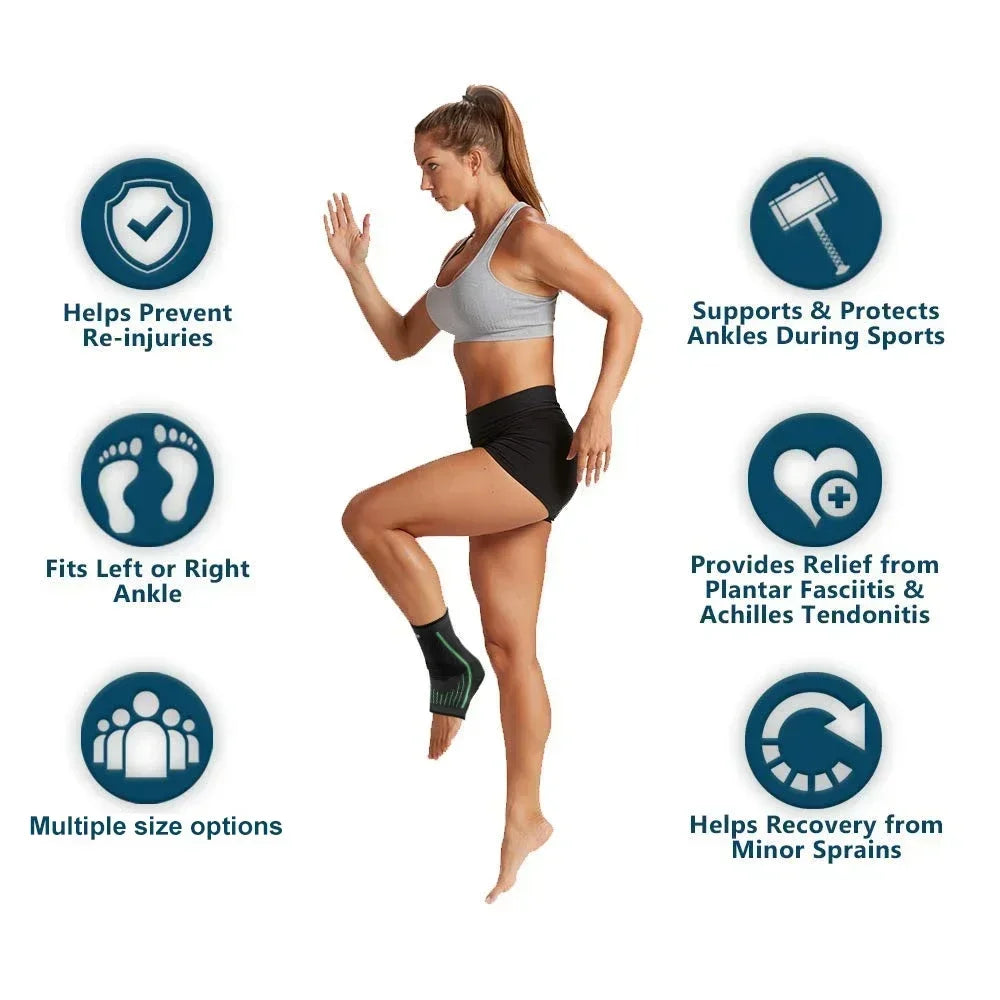 1Pc Achilles Tendon Support Brace, Plantar Fasciitis Sock, Ankle Compression Sleeve for Running, Tendonitis and Flat Feet Relief